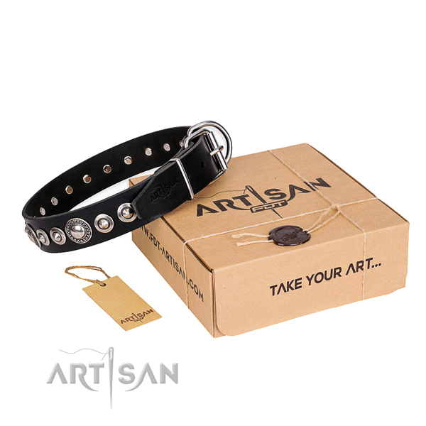 Finest quality leather dog collar