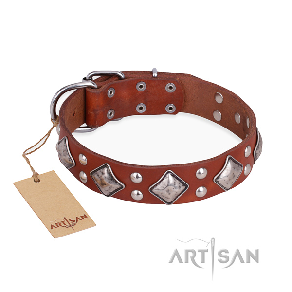 Comfortable wearing top notch dog collar with strong hardware