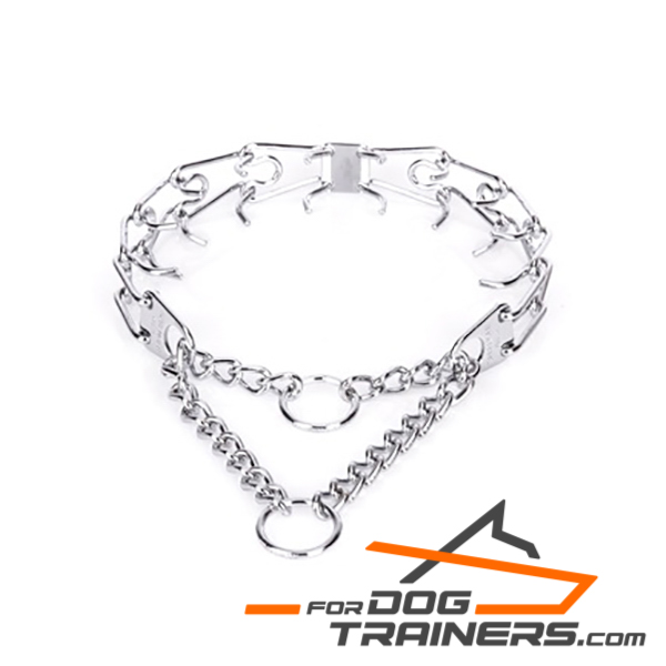 Chrome Plated Steel Prong Collar for Behavior Correction